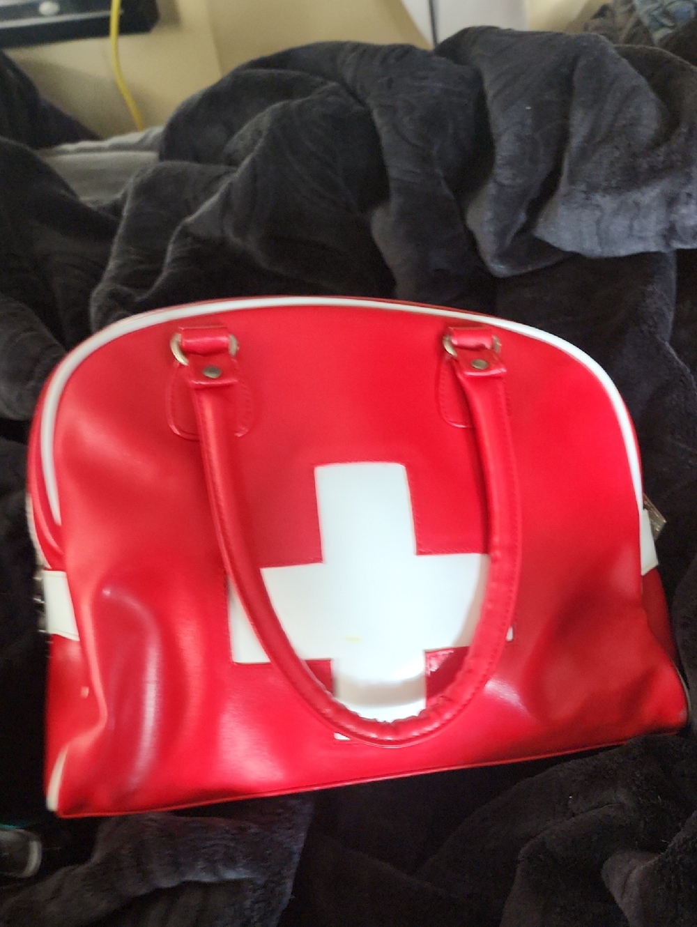 Red Cross Accent Dome Satchel